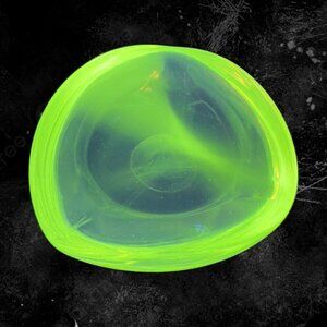 Venetian Clear Glass Dish Small Ashtray Made In Italy Manganese 365nm Green UV